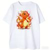 Anime Pokémon CharUnisexder Vintage Tshirt Unisexs and Womens Cotton Summer Clothing Breathable Fashion Round Neck Short Sleeve Top