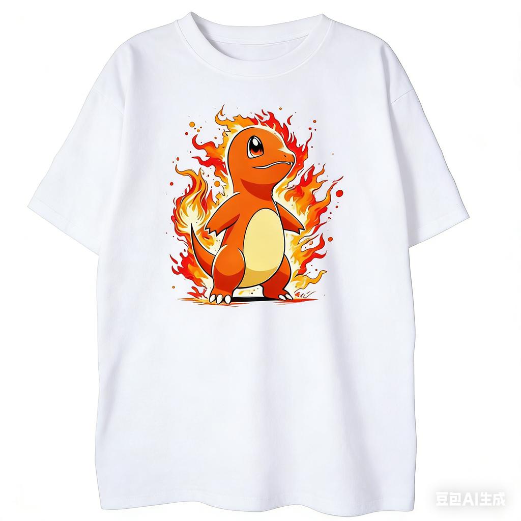 Anime Pokémon CharUnisexder Vintage Tshirt Unisexs and Womens Cotton Summer Clothing Breathable Fashion Round Neck Short Sleeve Top
