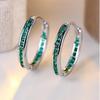 European and American Fashion New Round Ethnic Style Multi-colored Rainbow Zircon Hoop Earrings for Women