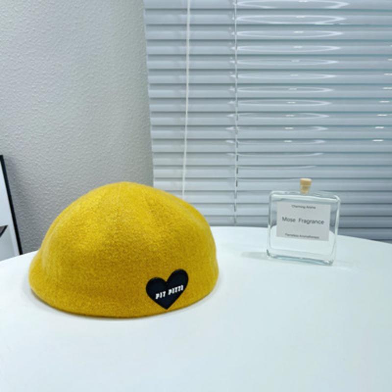 New Autumn and Winter Beret Female Painter Hat Big Head Circumference Warm Tweed Love and Wear Baseball Cap Back