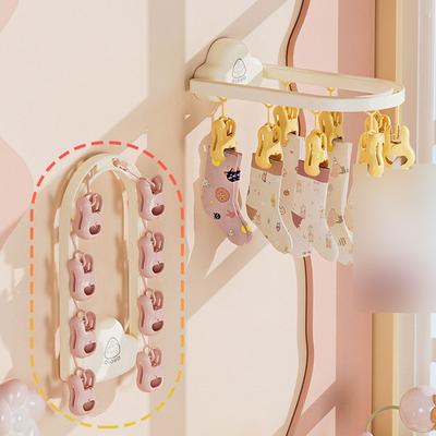 Socks Clip Quick Installation Lovely Drop Prevention Balcony Long Laundry Storage Supplies Wall Hanging Socks Clip Clothespin