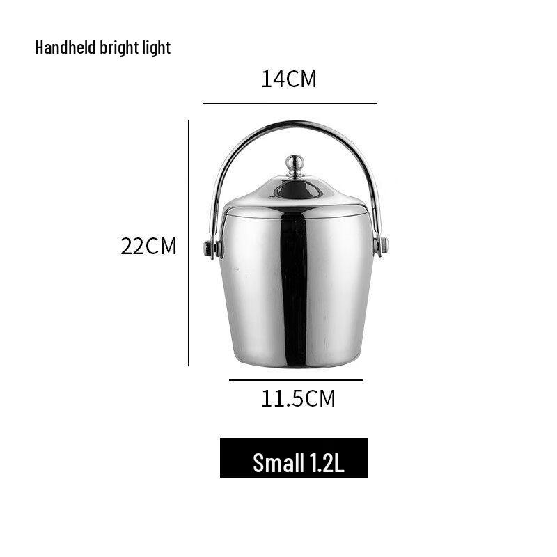 ZISIZ Double-Layer Stainless Steel Ice Bucket