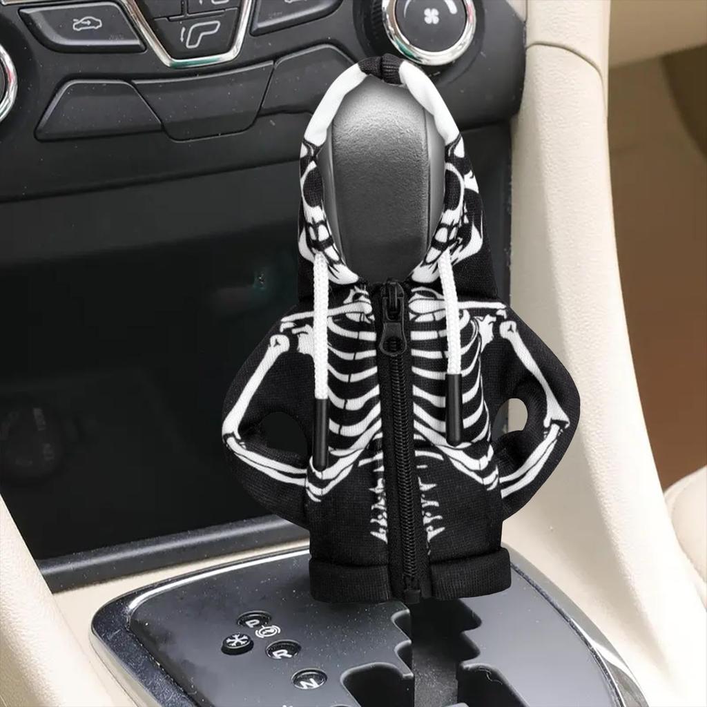 Car Shift Cover,Skull Hoodie for Gear Shift,SUV Gear Lever Knob Hoodie Skull Design |