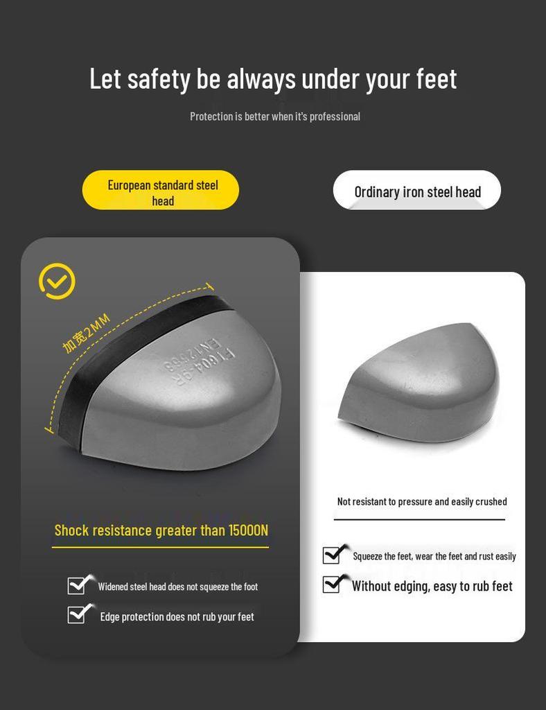 Upgraded Lightweight Steel Toe Work Shoes - Anti-Smash, Puncture-Resistant, Comfortable, Wear-Resistant Safety Footwear