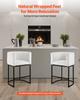 Bar Stool Set of 3, 63cm Counter Height Stools, Counter Barstool with Backrest, Arm, Metal Frame, and Footrest, Accent Fabric Bar Chair, Island