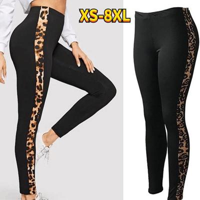 Stampa leopardata d'acqua da donna sul lato Stampe Leggings da yoga elasticizzati Fitness Corsa Palestra Sport Pantaloni attivi