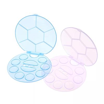 Nail Art Color Palette with Display Stand Plastic UV Gel Polish Holder DIY Drawing Paint Dish Manicure Tool