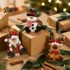 Christmas Gift for Family 3Pcs Wooden Tabletop Decor Set, Santa Snowman Reindeer Figurine, Hanging Indoor Party Supplies Tree Ornament with