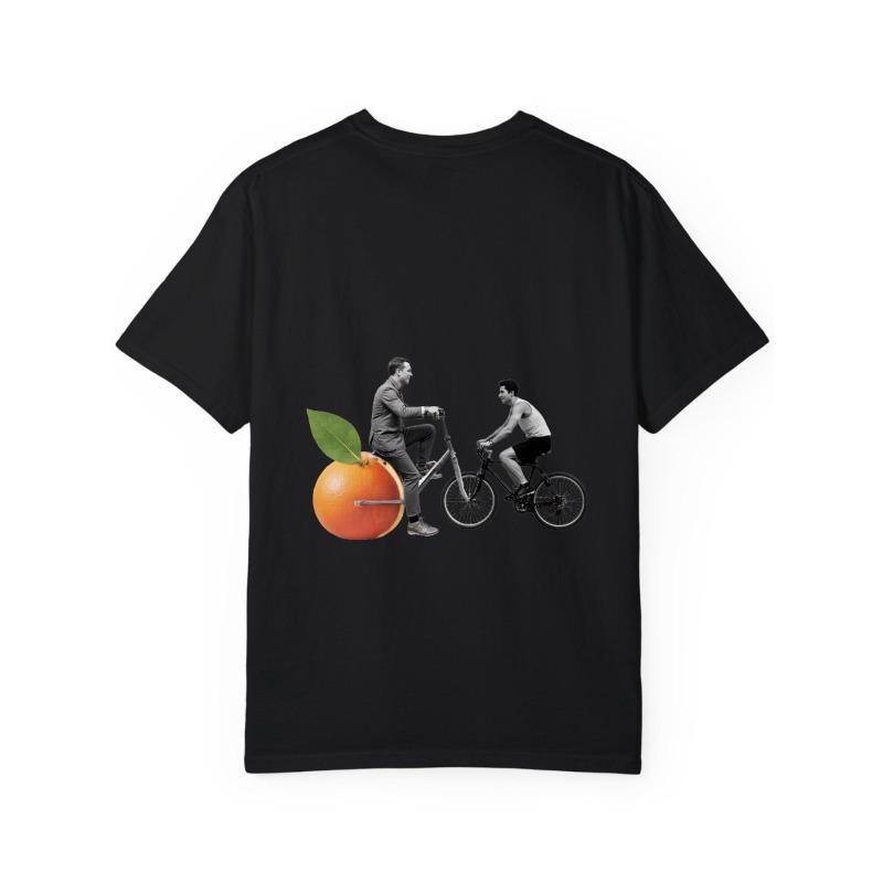 Pánské tričko s kulatým výstřihem bílé oranžové kolo cyklistika grafický potisk ležérní oblečení streetwear módní top pro každodenní nošení a outdoorové aktivity