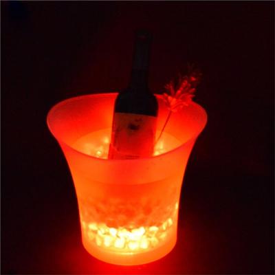 Seau à glace LED, Seau à champagne illuminé, Bac en plastique étanche pour bar, Caisson à champagne, Bière