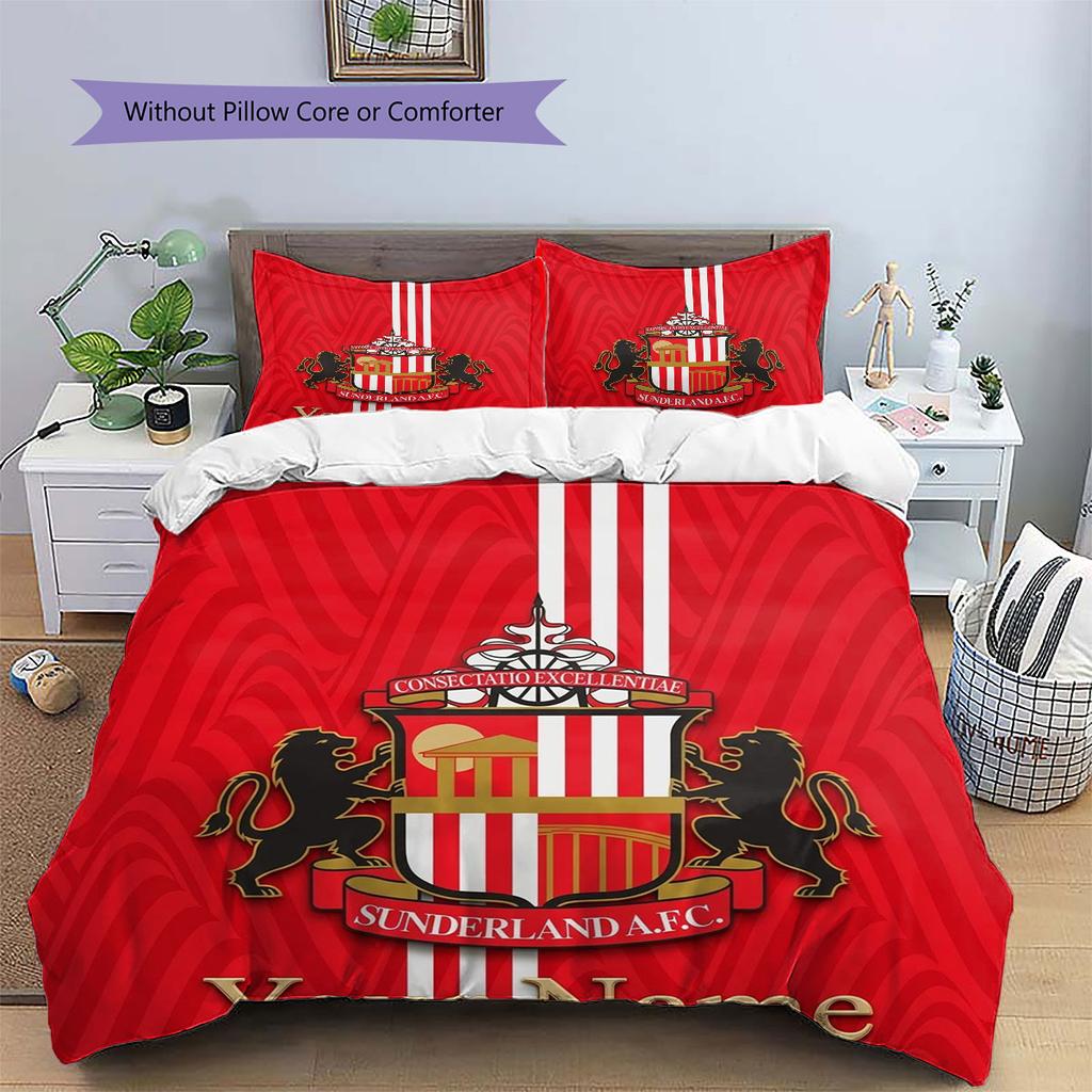 Sunderland A.F Custom Name Pattern Bedding,Quilt Set Quilt Cover Pillowcase Home Birthday Gift(1 * duvet cover + 2 * pillowcase, without core)