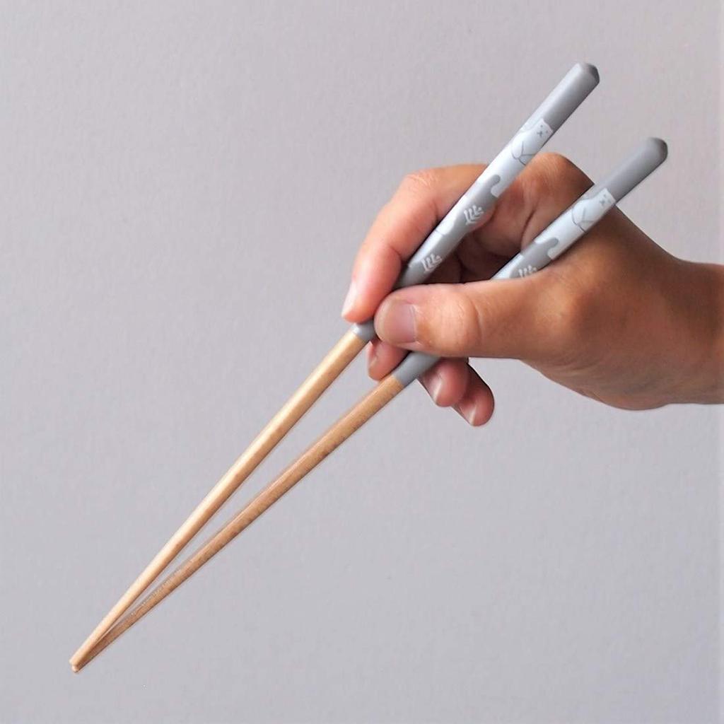 Minoru Pottery Chopsticks, 23.0cm, Polar Bear Design, Gray (Dishwasher Safe)