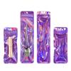 Holographic Zipper Bags Long Resealable Shine Pouches for Jewelry, Crafts, Snacks, Spoons Food Grade Packaging 100 PCS