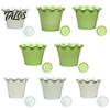 Breathable Flower Pots for Lilies Large with Drainage Holes And Tray Saucers, Ruffled Edge Planter Wavy Garden Indoor Outdoor Plants, Creative