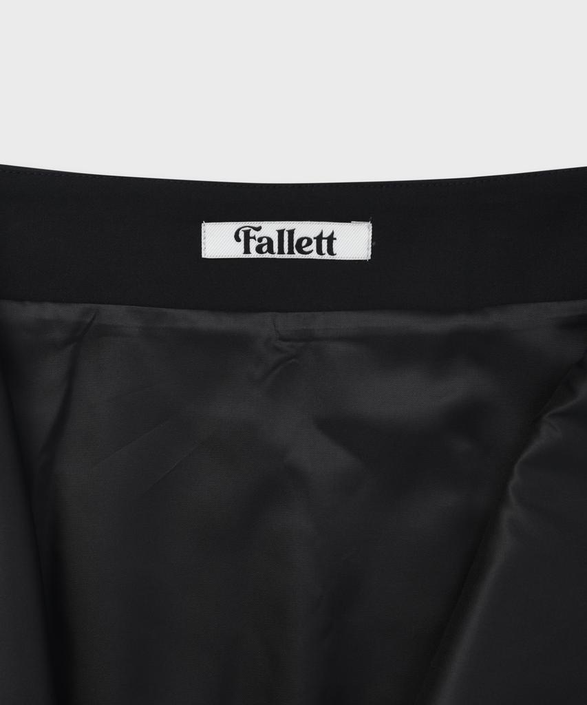 FALLETT Half Pleated Wrap Skirt Black