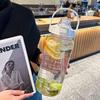 Large Capacity Portable Sports Water Bottle with Straw