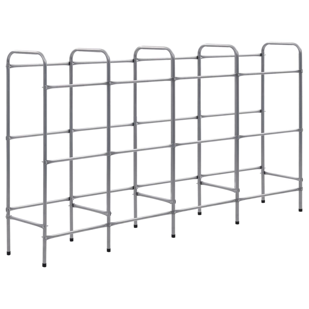 12 Box Storage Rack Silver 190 x 33 x 116 cm Steel