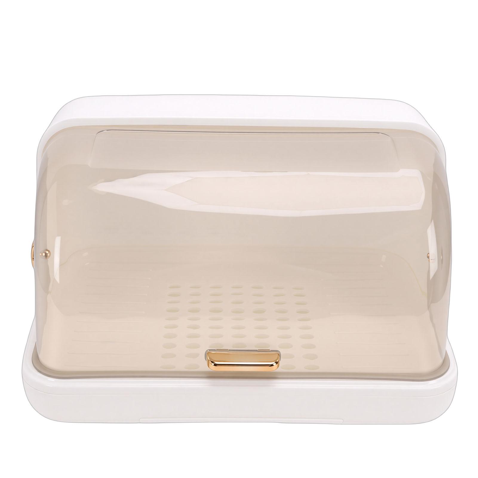 

Dish Bowl Drying Box Large Capacity Space Saving Dust Proof Plastic Dish Drainer Rack with Lid for Kitchen L White