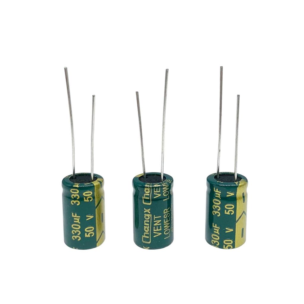20pcs 50V 330UF Capacitor 10x17MM(0.39x0.67in) High Frequency Aluminum Electrolytic Capacitors for TV, LCD Monitor, Game