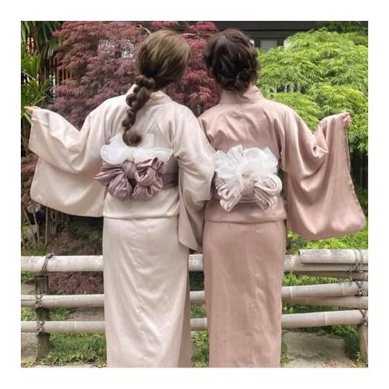 Grail GRL Satin Yukata Set [gi1413] White