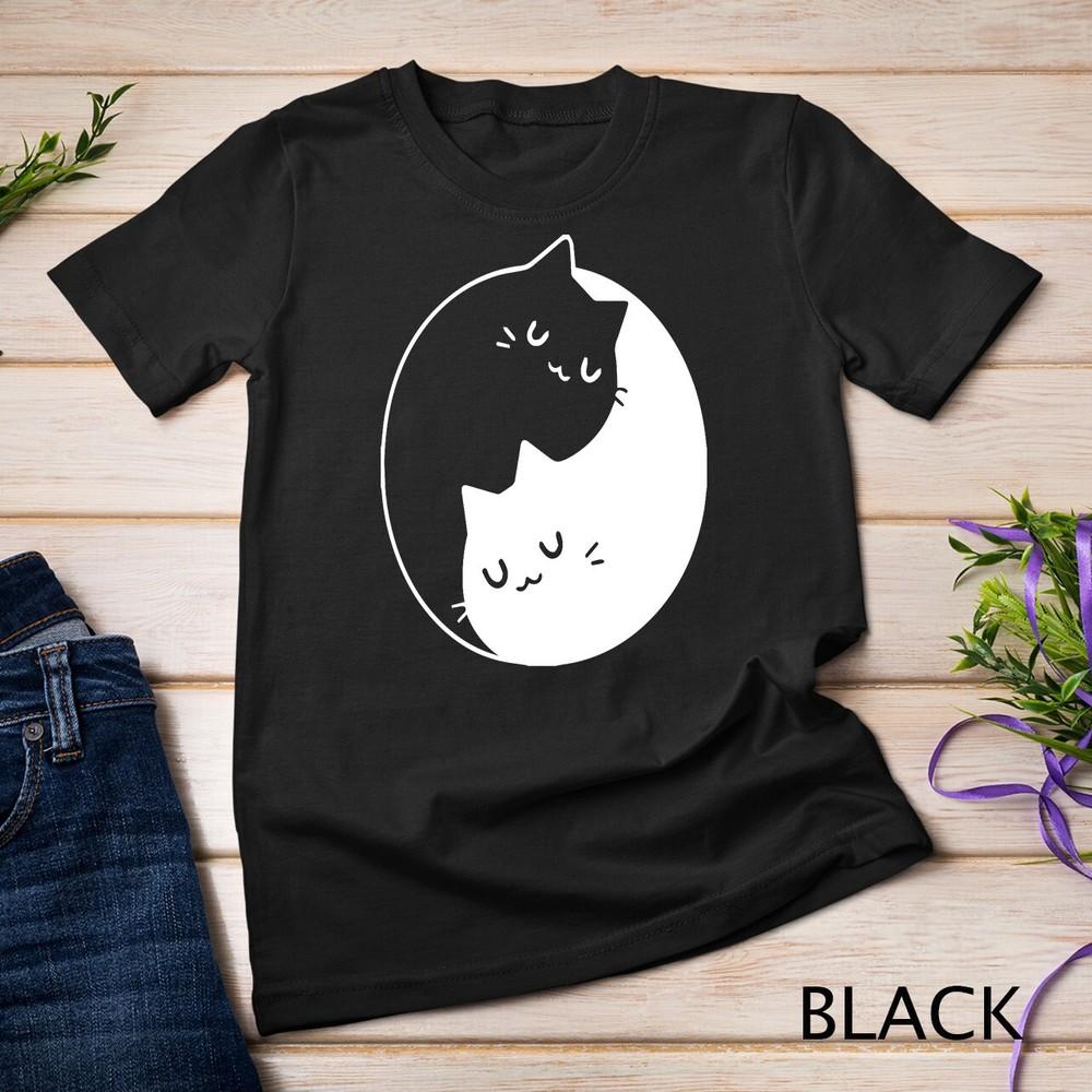 

Yin Yang Cat- Meditation, Yoga Cat Lover Unisex T-shirt XL