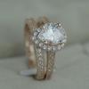 AAA Zircon Stone Micro Paved Bridal Ring Sets Romantic Rose Gold Color Engagement Rings Wholesale Lots&Bulk Midi Rings