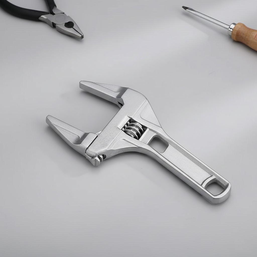 STONEGO Adjustable Wrench Large Opening Aluminum Alloy Bathroom Hand Tool Wrench Universal Adjustable Plumbing Wrench