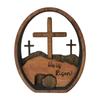 1PC Resurrected TOMB Wooden Cross Layered Tray Easter Egg Craft Decorative Ornament