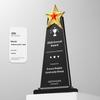 Crystal Trophy: Five-Pointed Star Metal Award for Children's Basketball and Outstanding Employee Excellence