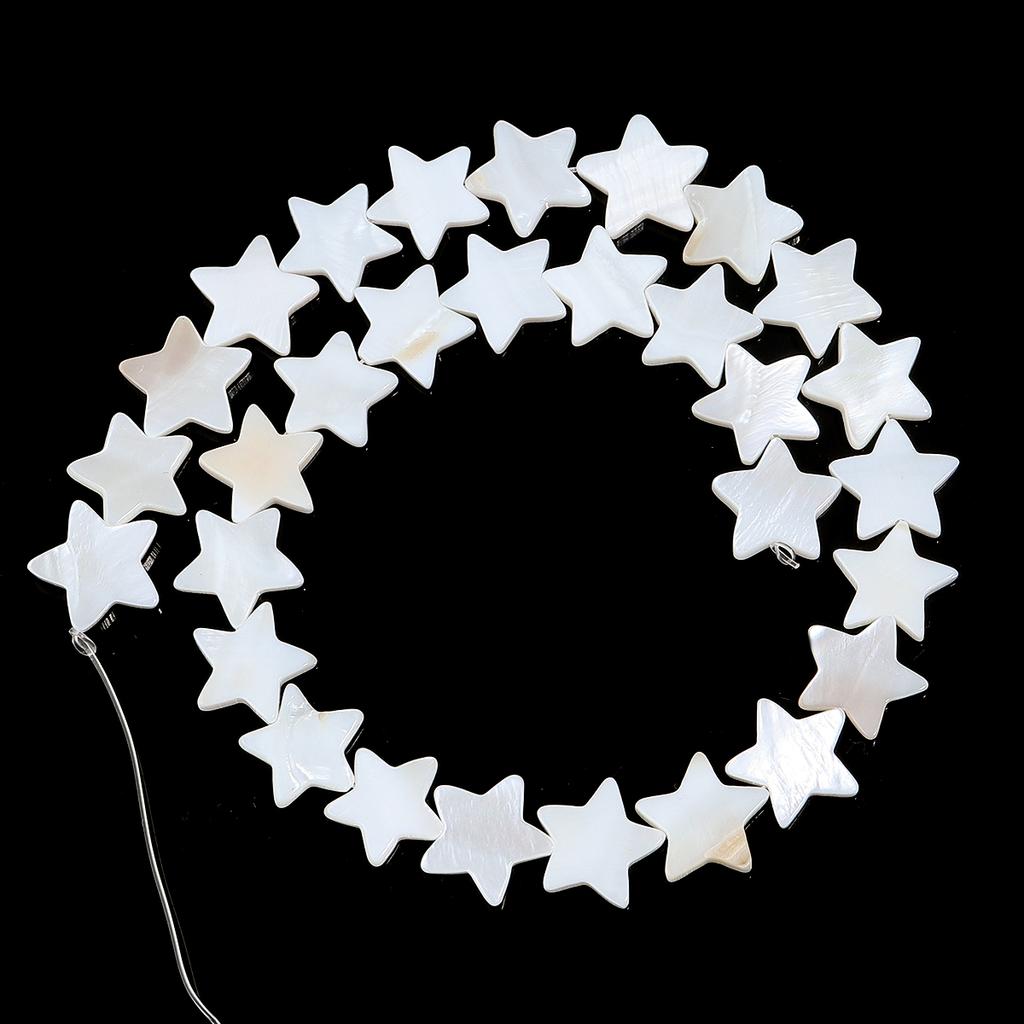 1strand Star Shape Shell Beads White Shell Charms Multiple Size Loose Beads For Necklace Bracelet Jewelry Making Accessories