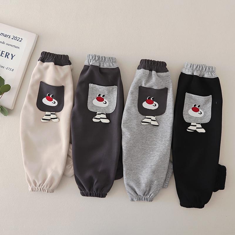Baby Toddler Boys Cute Dinosaur Pattern Sweatpants Loose Fit Elastic Waist Jogging Trousers With Pockets For Daily Wear