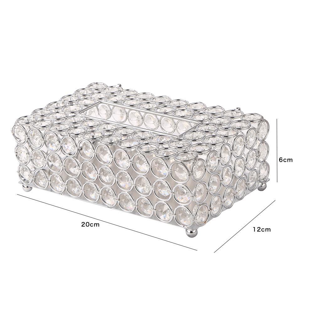 Artificial Crystal Tissue Box Paper Rack Office Table Decoration Facial Case Holder Removable Napkin Tray Storage