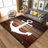 1 Vintage Anchor Rug Vintage Anchor Rug, Polyester Rug, Lightweight, Washable, Low Pile, Rectangular,Bedroom  Indoor and Patio