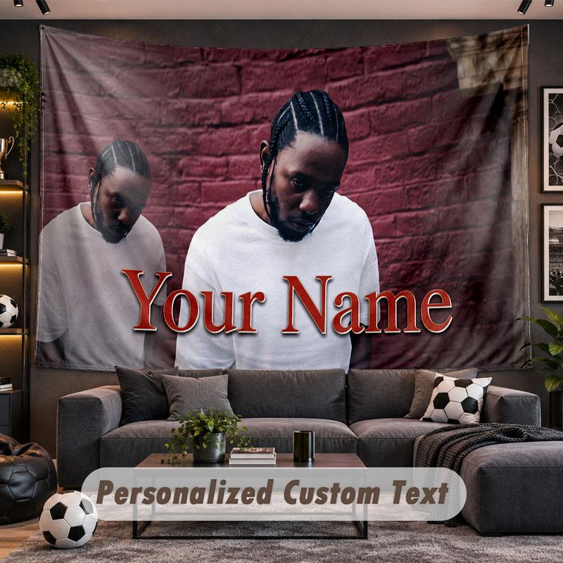 Wall Hanging Tapestry Custom NameKendrick Lamar Pattern Personalized Printed Fabric Wall Decor