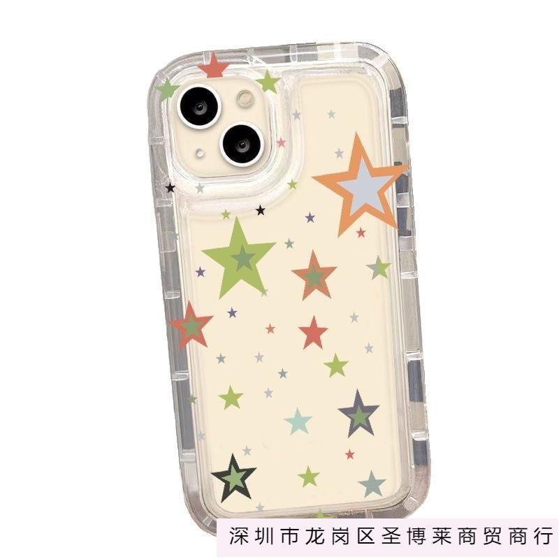 ins color star apple 17 mobile phone case iphone16promax transparent soft rubber 13/12/11 anti-drop XR
