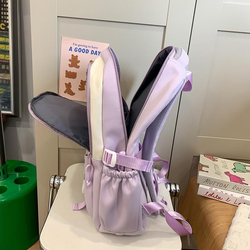 Rucsac pentru colegiu Geantă de școală pentru elevi de gimnaziu Rucsac de mare capacitate în contrast de culoare