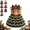 Crochet Christmas Tree Ornament DIY Set with Yarn Beads Hook Stuffing - Handmade 3D Reindeer Holiday Decor for Table Mantel Shelf Festive Xmas
