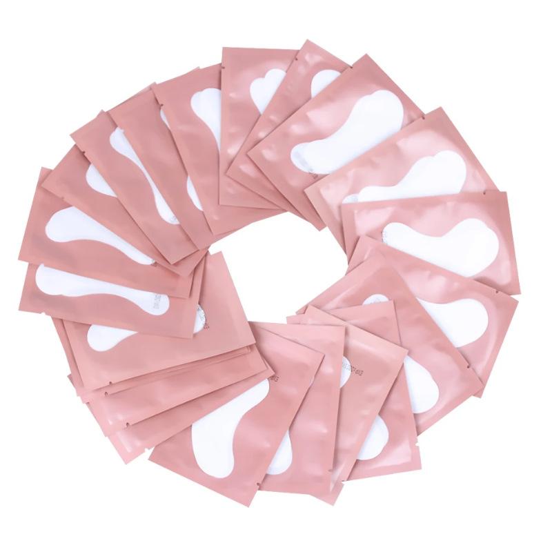 100 Pairs Pink Hydrogel Eye Patch Eyelash Extension Natural Lint Free Under Eye Gel Pads Lash Extension Supplies Beauty Tools