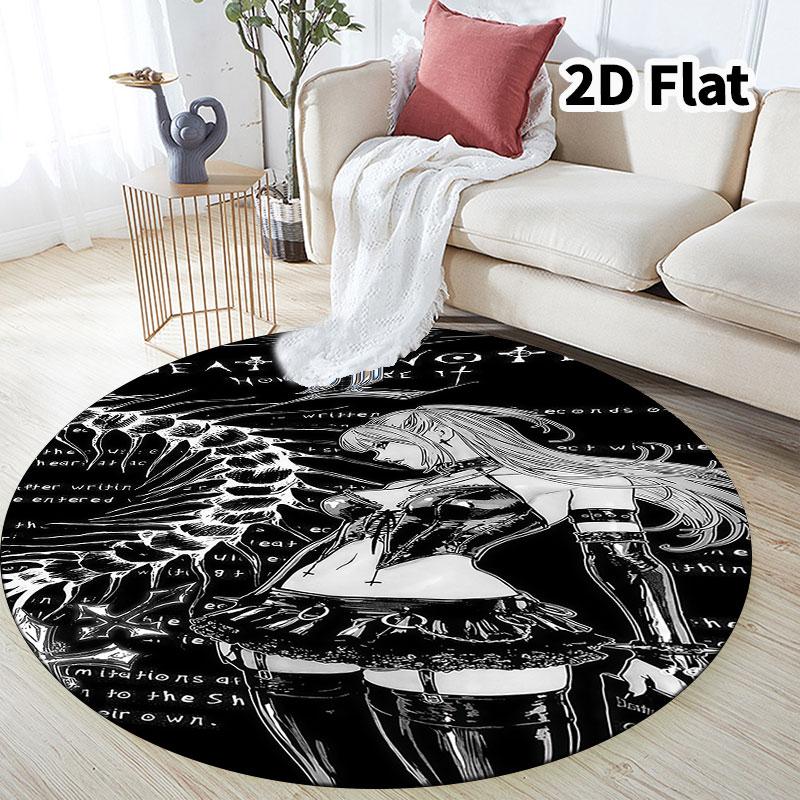 Death Note Round Area Rug Carpet Rug For Living Room Bedroom Sofa Playroom Decor Nonslip Floor Mat