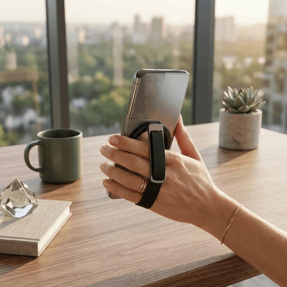 360° Rotatable Phone Kickstand Woven Strap Phone Mount Convenient Smartphone Accessory Video Calls