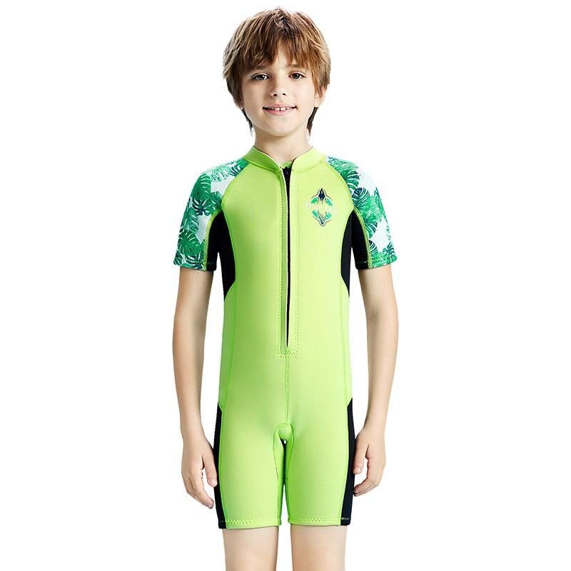 2.5mm Kids Boys Short Sleeve Full Wetsuit Snorkeling Diving Surfing Warm Water Sports