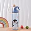 Transparent Cooling Spray Cups Cartoon Plastic Water Bottles Creative Sports Water Cups  Summer