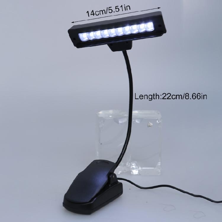 10 LED Licht Clip-Licht zum Lernen Angeln USB Wiederaufladbar Leselicht Geeignet zum Lesen und für den Außenbereich