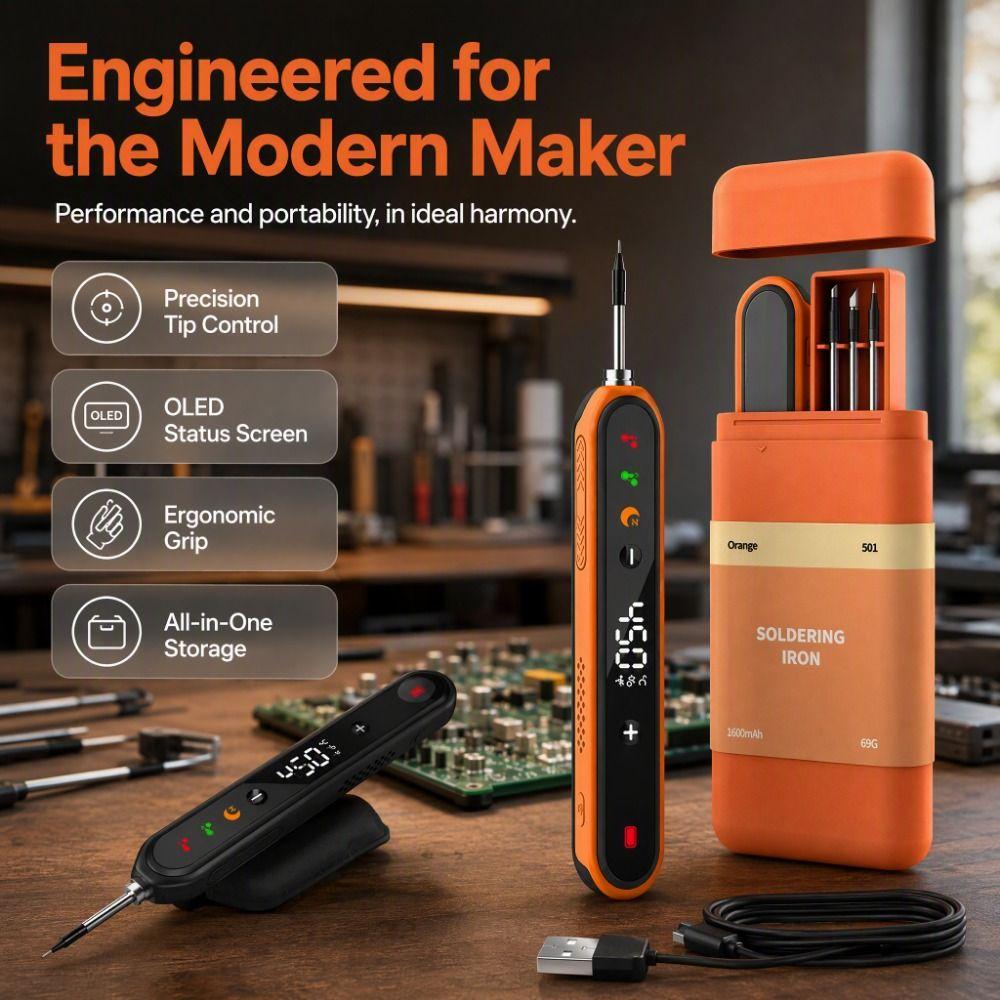Digital Display Electric Iron Solder Cordless Welding Tool Kit Pen Digital Repair