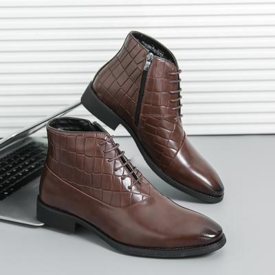 Mode Lässige Leder Herren Bequeme Stiefeletten Mode Slipper Schuhe Freizeit Business Motorradstiefel Schnürstiefel Herren Chelsea Boots