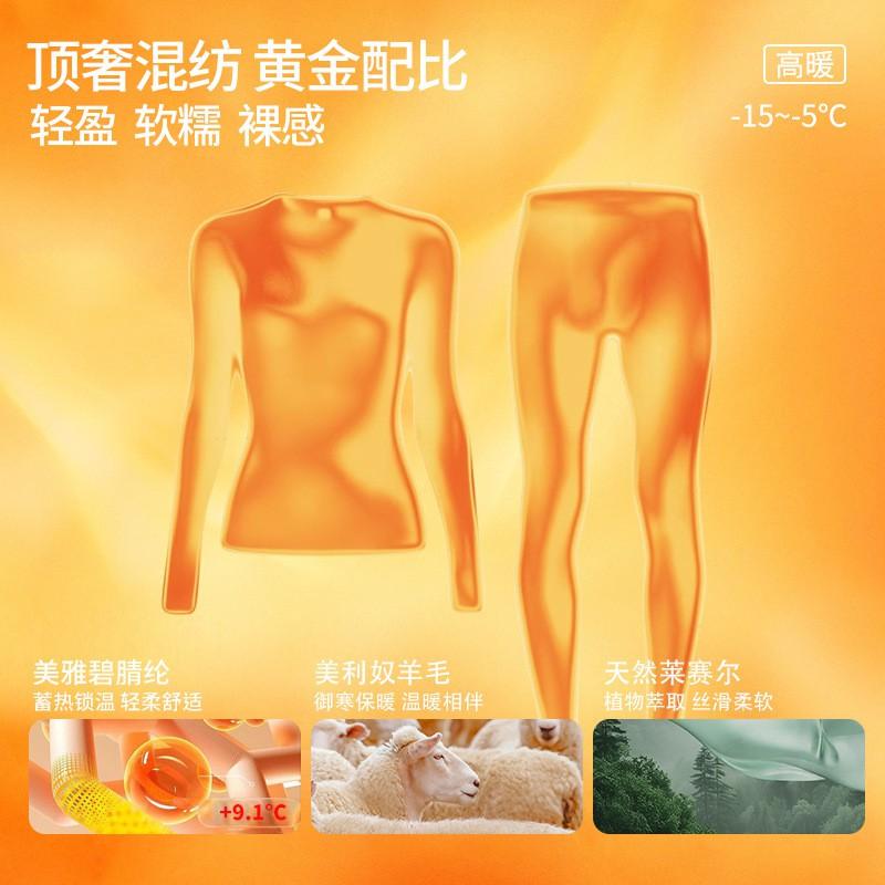 Thermal Base Layer Set Men Women Warm Fleece-Lined Cotton Blend Long Sleeve Top Pants Round Neck Ultra-Thick Winter