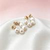 Baroque imitation pearl earrings for women, gold daily wear earrings, new versatile ear accessories, unique design