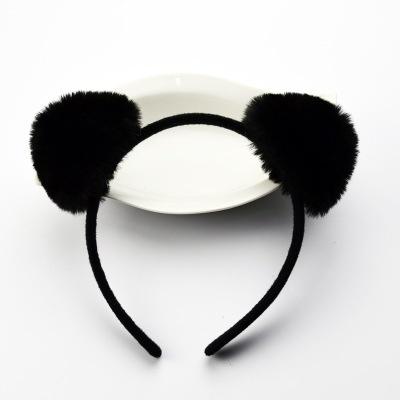 Plush Hair Hoops Cat Ears Headband for Women Girl Big Hair Ball Headband Tiara Party Hairband Hair Accessories Panda Ear