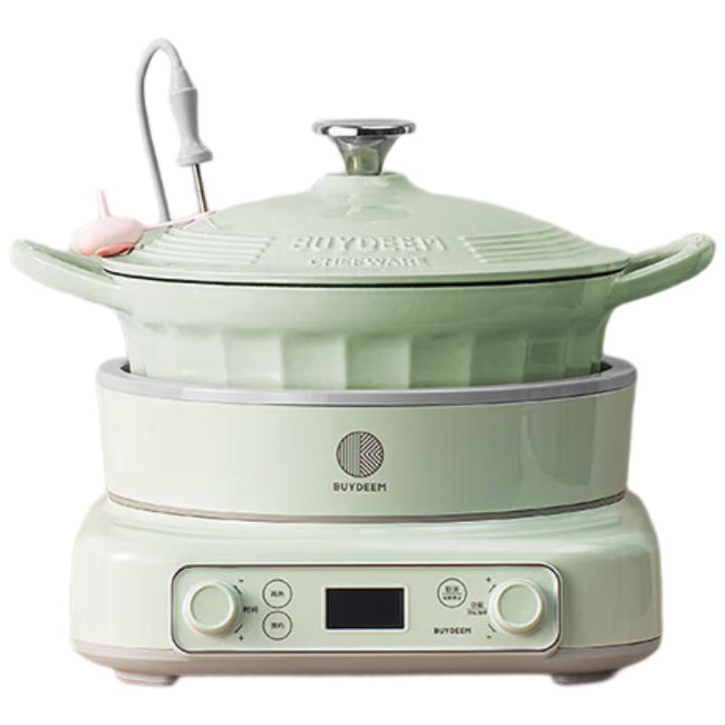 Многофункциональная индукционная плита Buydeem и набор эмалированных кастрюль