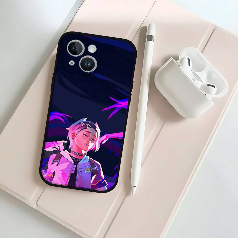 Cute C-Clove V-ValorantS Phone Case Phone Case For IPhone 17 16 15 14 13 12 11 X XR XS Plus Pro Max Mini Soft Black Cover